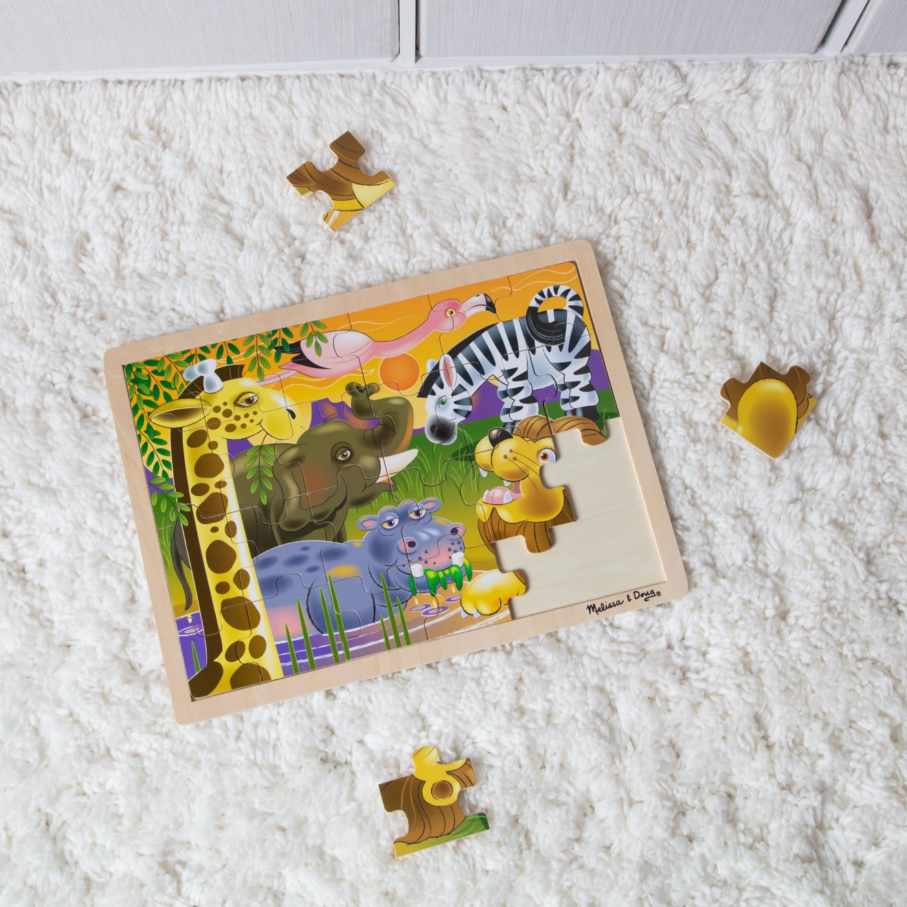 Melissa & Doug African Plains Wooden Jigsaw Puzzle - 24 Pieces