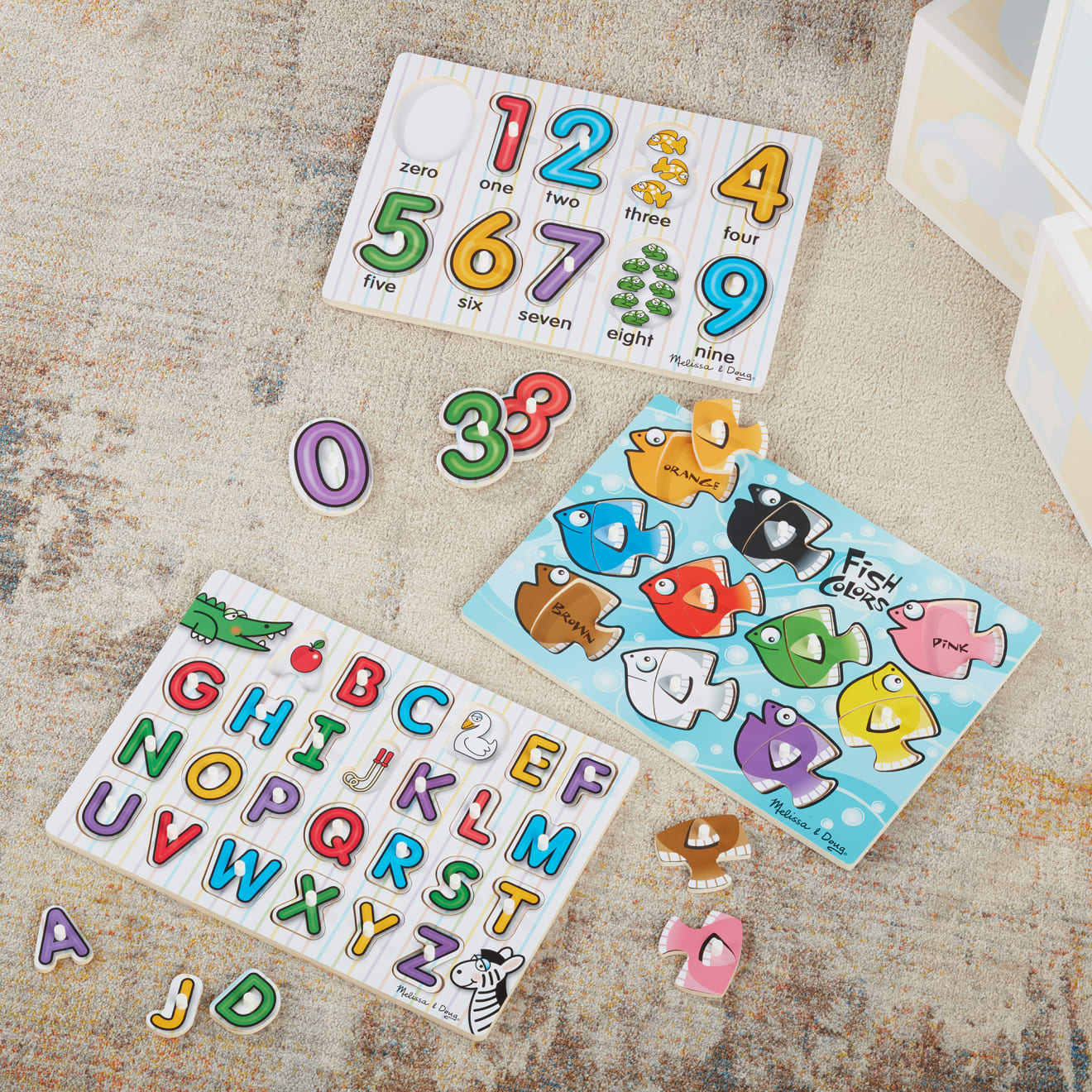 Melissa & Doug Classic Peg Puzzle Bundle (3 Puzzle Bundle)