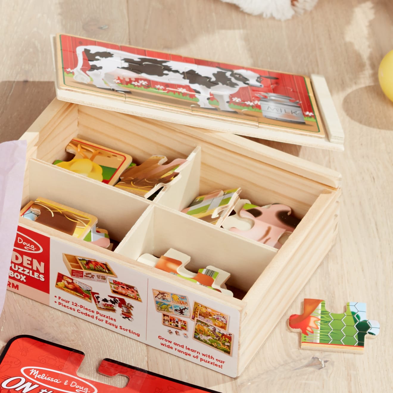 Melissa & Doug Farm Animals Jigsaw Puzzles In A Box
