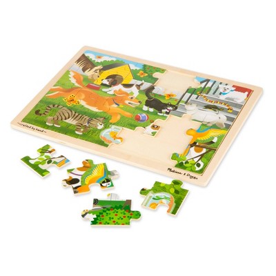 Melissa & Doug Jigsaw Puzzle 3pc Bundle Farm And Construction And Pets