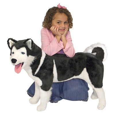Melissa & Doug Giant Siberian Husky - Lifelike Stuffed Animal Dog (over 2 Feet Tall)