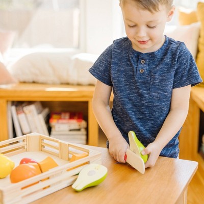 Melissa & Doug Cutting Fruit Set - Wooden Play Food Kitchen Accessory