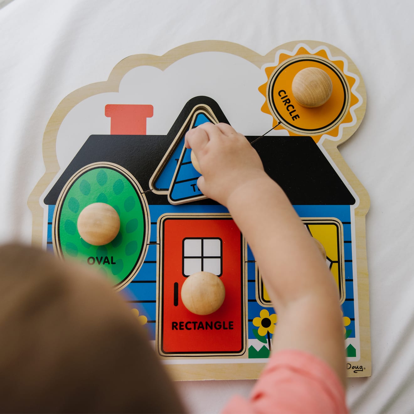 Melissa & Doug Jumbo Knob Wooden Puzzles Bundle - Shapes And Barn