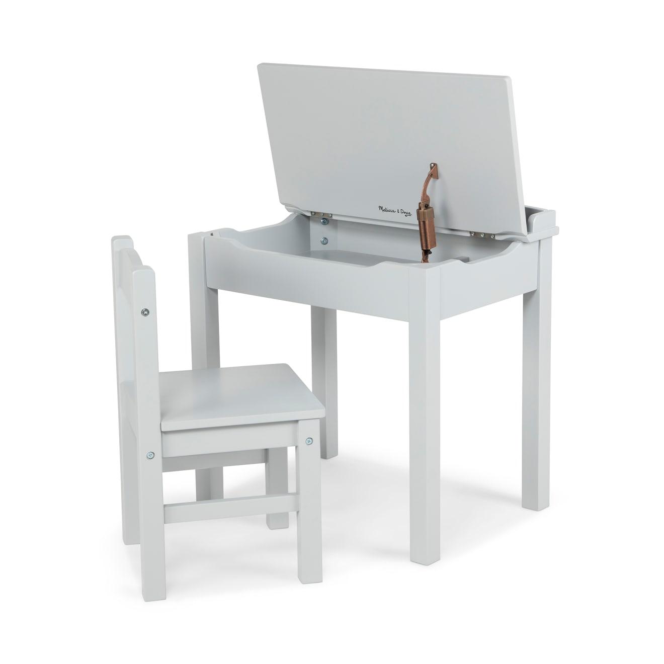 Melissa & Doug Child's Lift-Top Desk & Chair - Gray