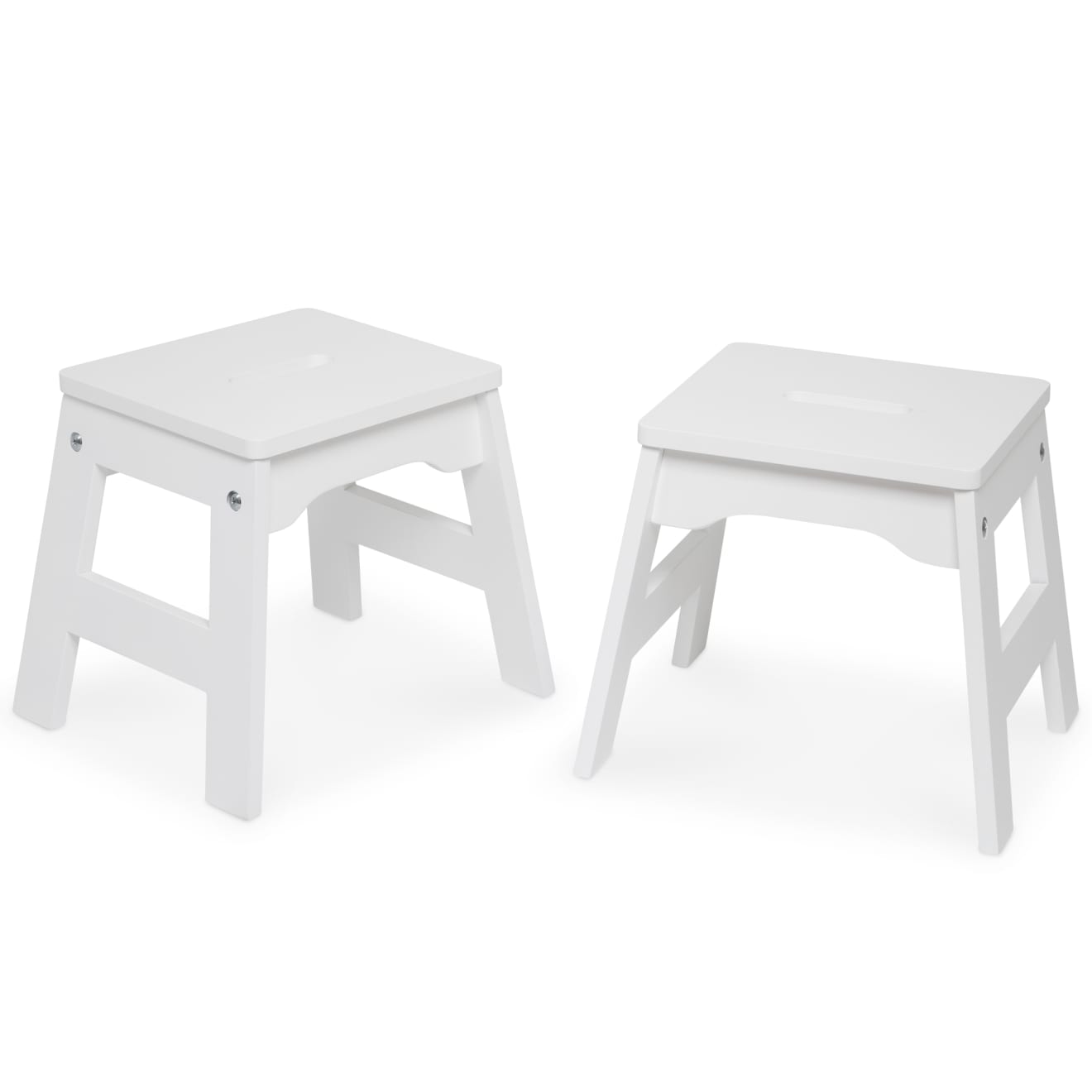 Melissa & Doug Wooden Stools - Set Of 2 (White)