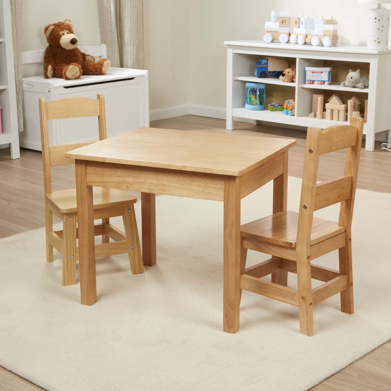 Melissa & Doug Wooden Table & Chairs - Natural