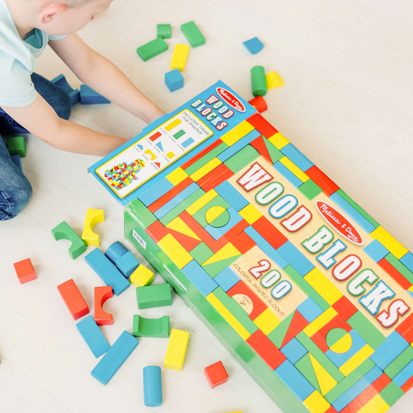 Melissa & Doug 200 Piece Wood Blocks Set
