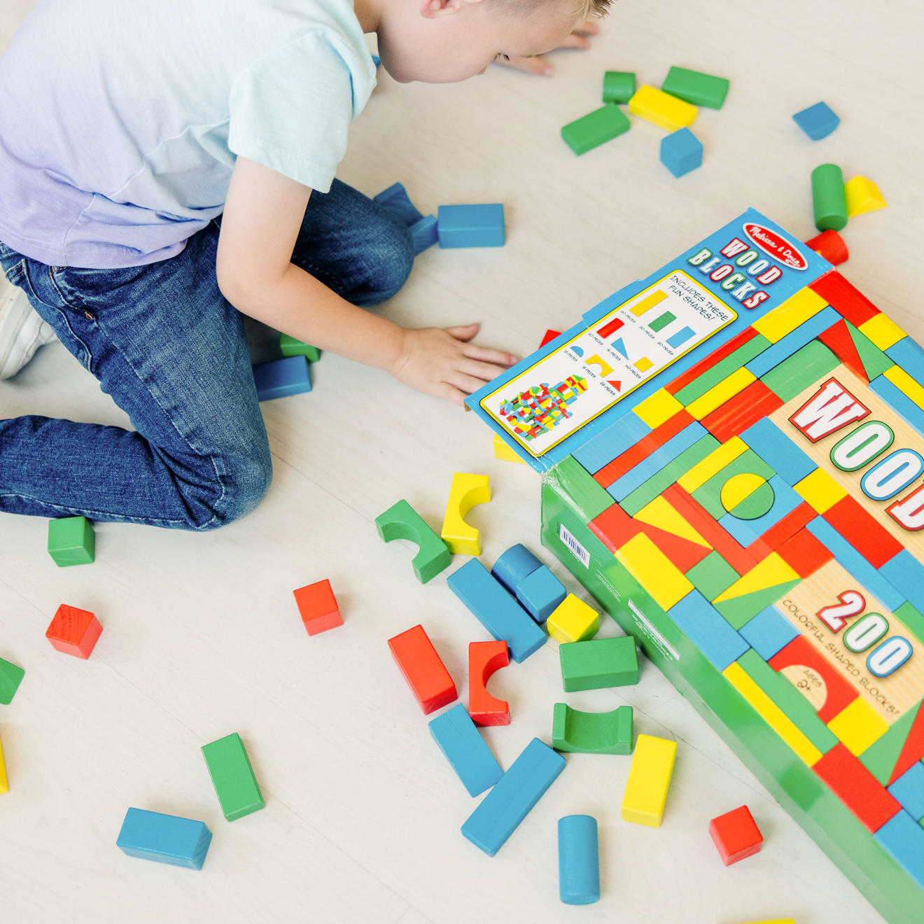Melissa & Doug 200 Piece Wood Blocks Set