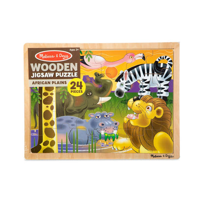 Melissa & Doug African Plains Wooden Jigsaw Puzzle - 24 Pieces