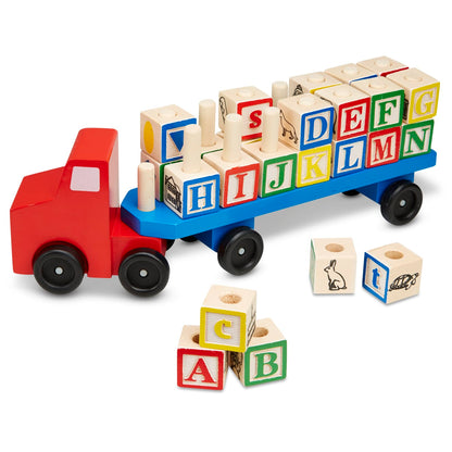 Melissa & Doug Alphabet Blocks Wooden Truck