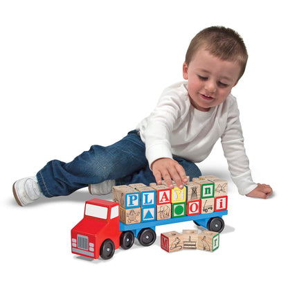 Melissa & Doug Alphabet Blocks Wooden Truck