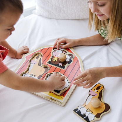 Melissa & Doug Barnyard Animals Jumbo Knob Puzzle - 3 Pieces