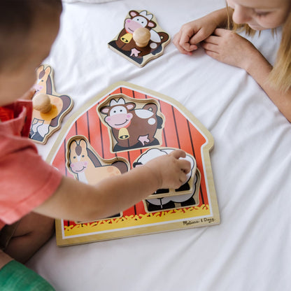 Melissa & Doug Barnyard Animals Jumbo Knob Puzzle - 3 Pieces