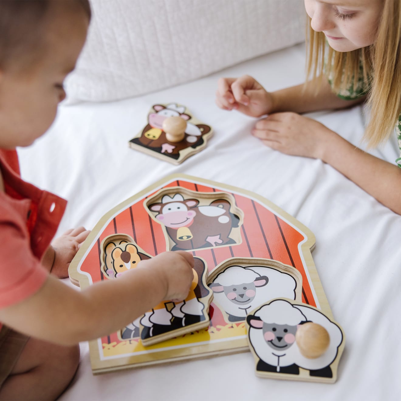 Melissa & Doug Barnyard Animals Jumbo Knob Puzzle - 3 Pieces