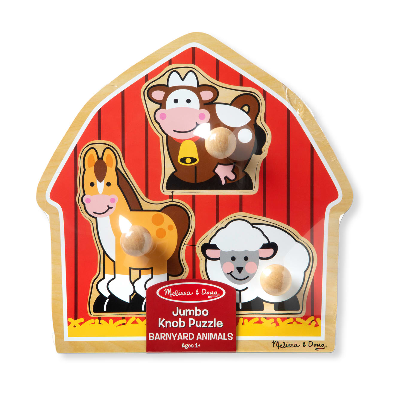 Melissa & Doug Barnyard Animals Jumbo Knob Puzzle - 3 Pieces