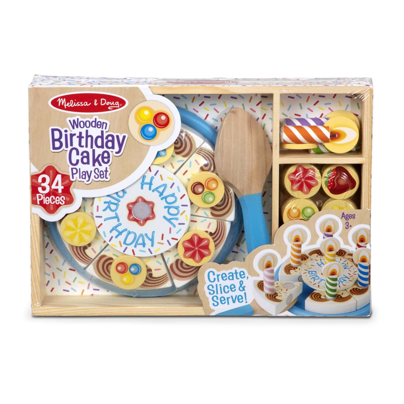 Melissa & Doug Birthday Party Play Food & Stickers Gift Bundle