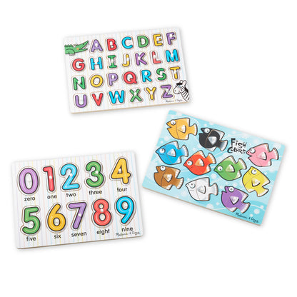 Melissa & Doug Classic Peg Puzzle Bundle (3 Puzzle Bundle)