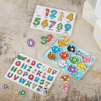 Melissa & Doug Classic Peg Puzzle Bundle (3 Puzzle Bundle)