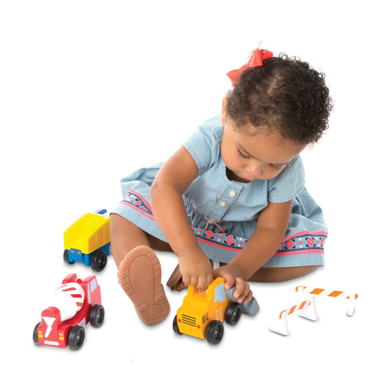 Melissa & Doug Classic Wooden Toy Construction Vehicle Set