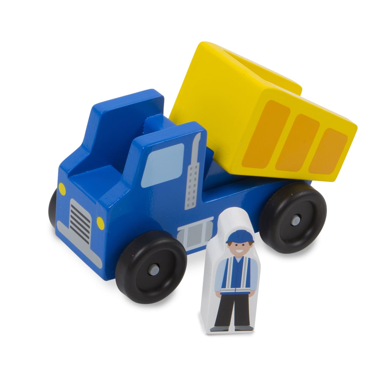 Melissa & Doug Classic Wooden Toy Construction Vehicle Set