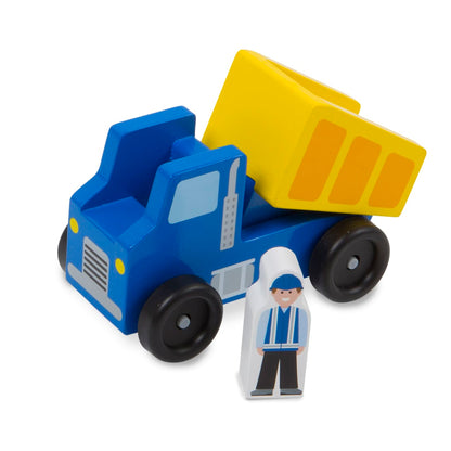 Melissa & Doug Classic Wooden Toy Construction Vehicle Set