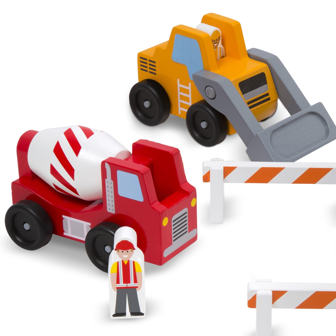 Melissa & Doug Classic Wooden Toy Construction Vehicle Set