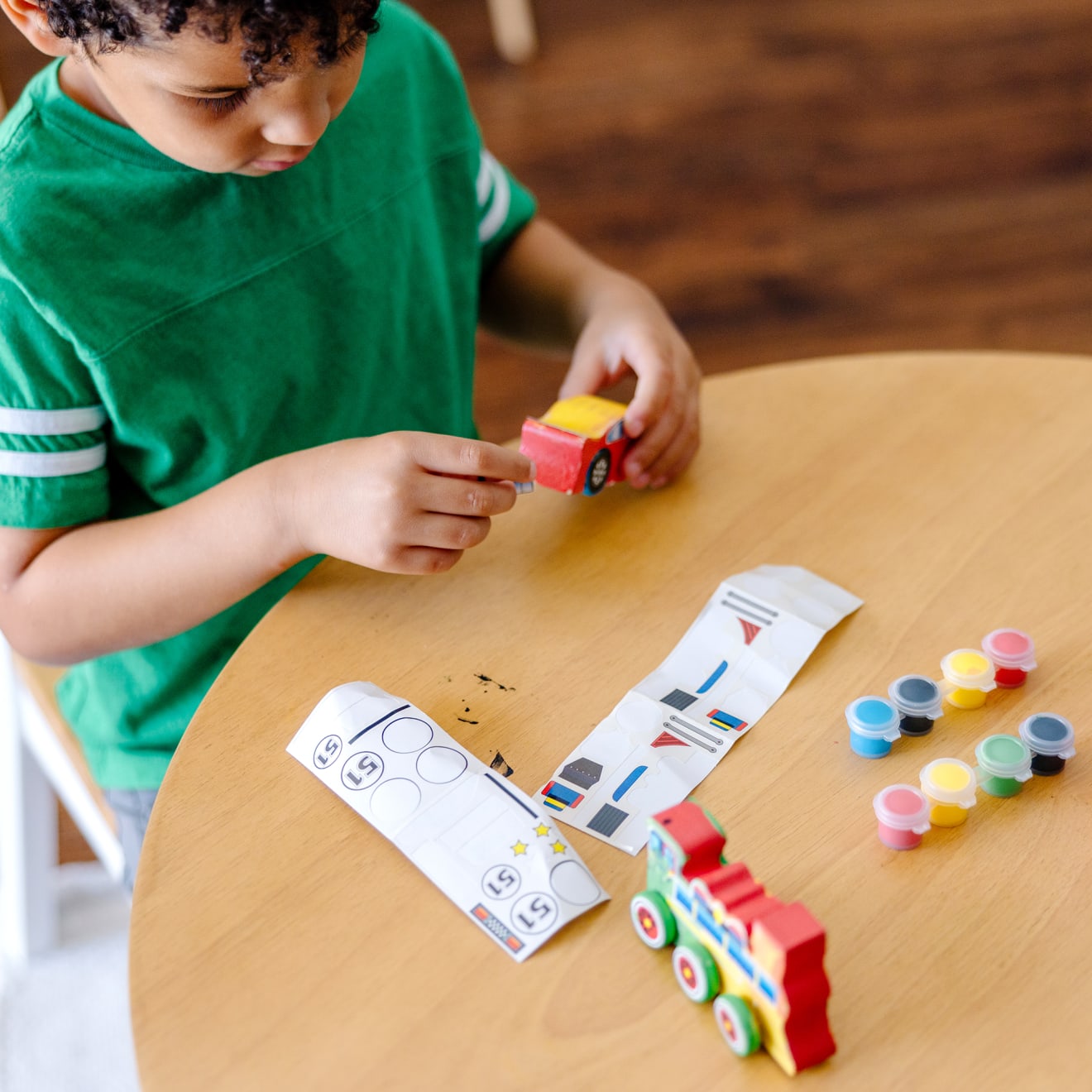 Melissa & Doug Decorate-Your-Own Wooden Train And Race Car Craft Kit