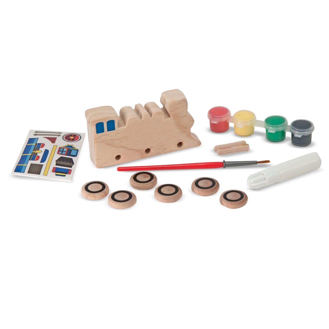Melissa & Doug Decorate-Your-Own Wooden Train And Race Car Craft Kit