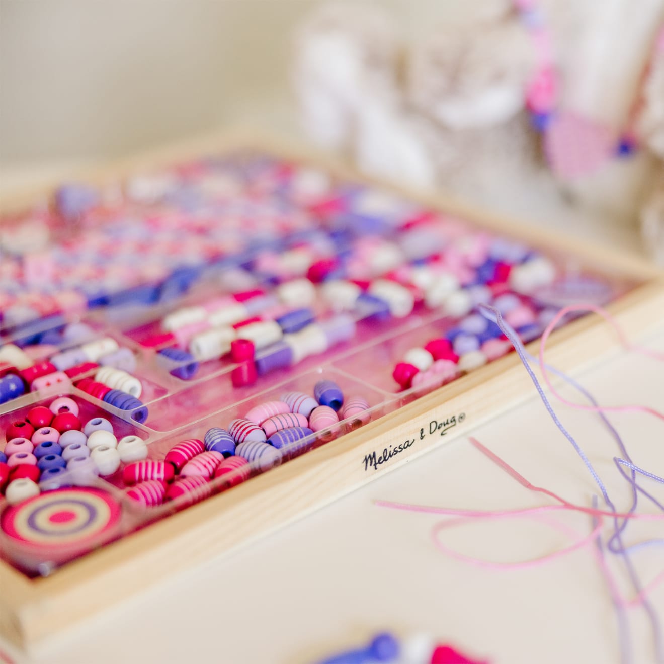 Melissa & Doug Created By Me! Sparkle & Shimmer Beads Wooden Bead Kit