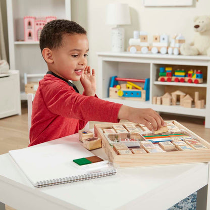 Melissa & Doug Deluxe Wooden Stamp Set - Animals