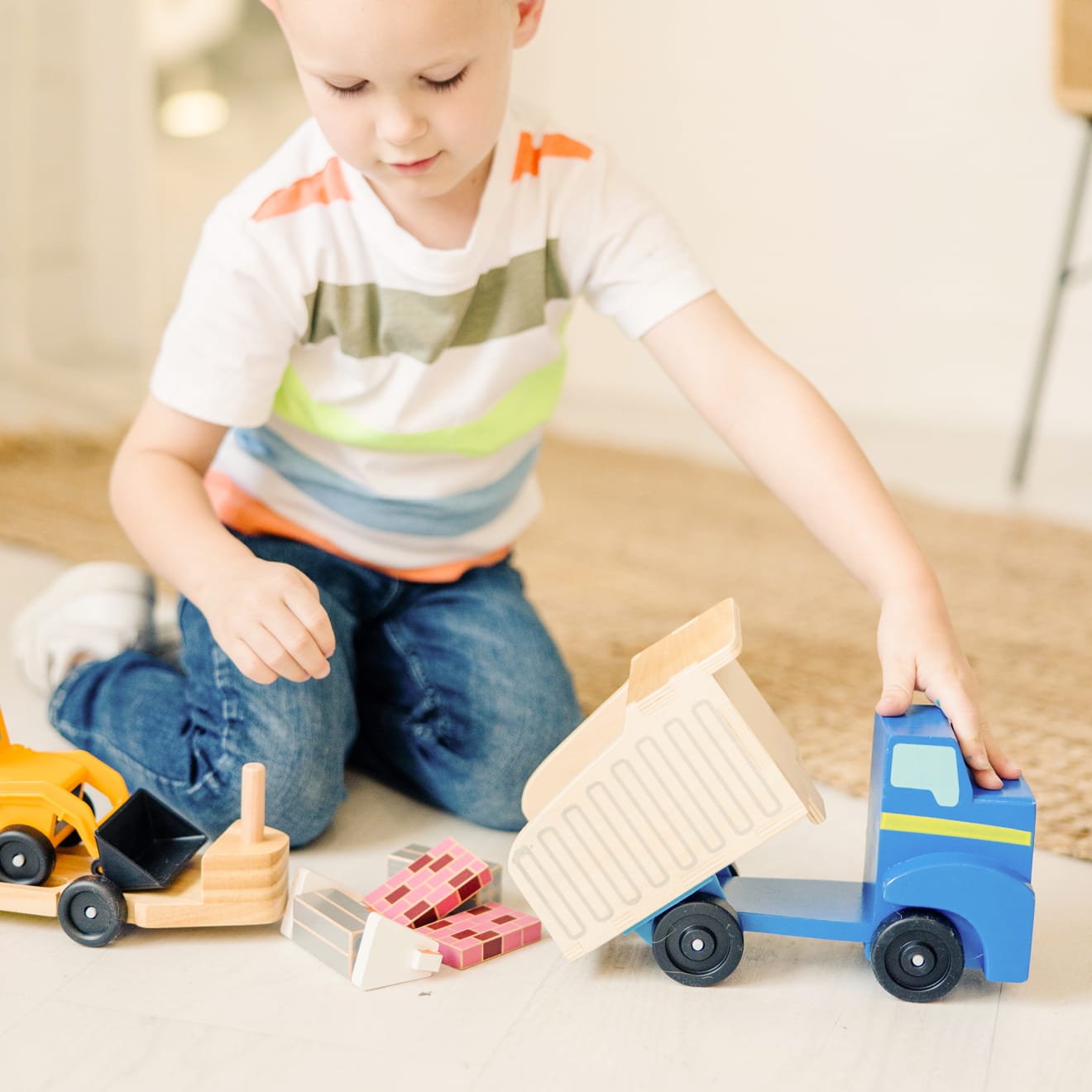 Melissa & Doug Classic Toy Dump Truck & Loader