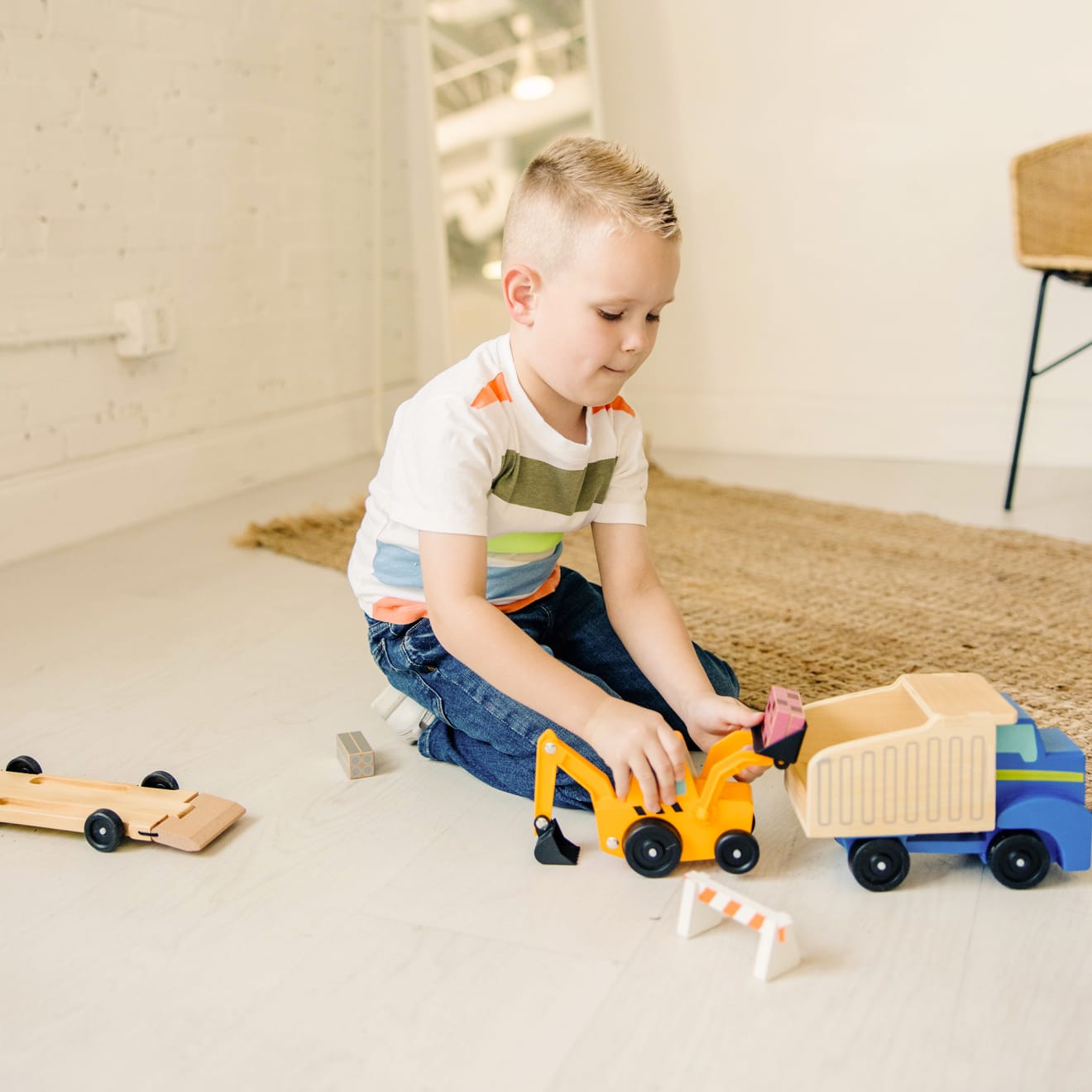 Melissa & Doug Classic Toy Dump Truck & Loader