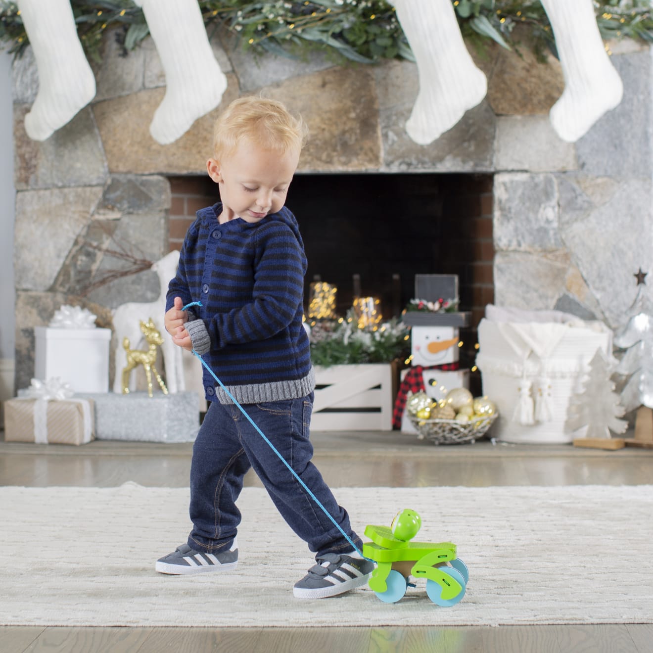 Melissa & Doug First Play Frolicking Frog Wooden Pull Toy