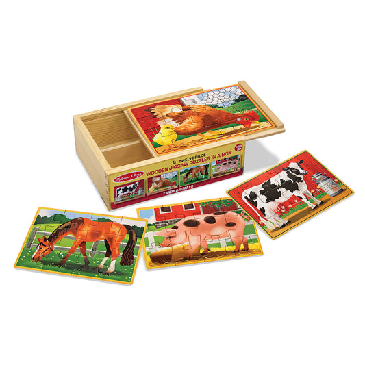 Melissa & Doug Farm Animals Jigsaw Puzzles In A Box