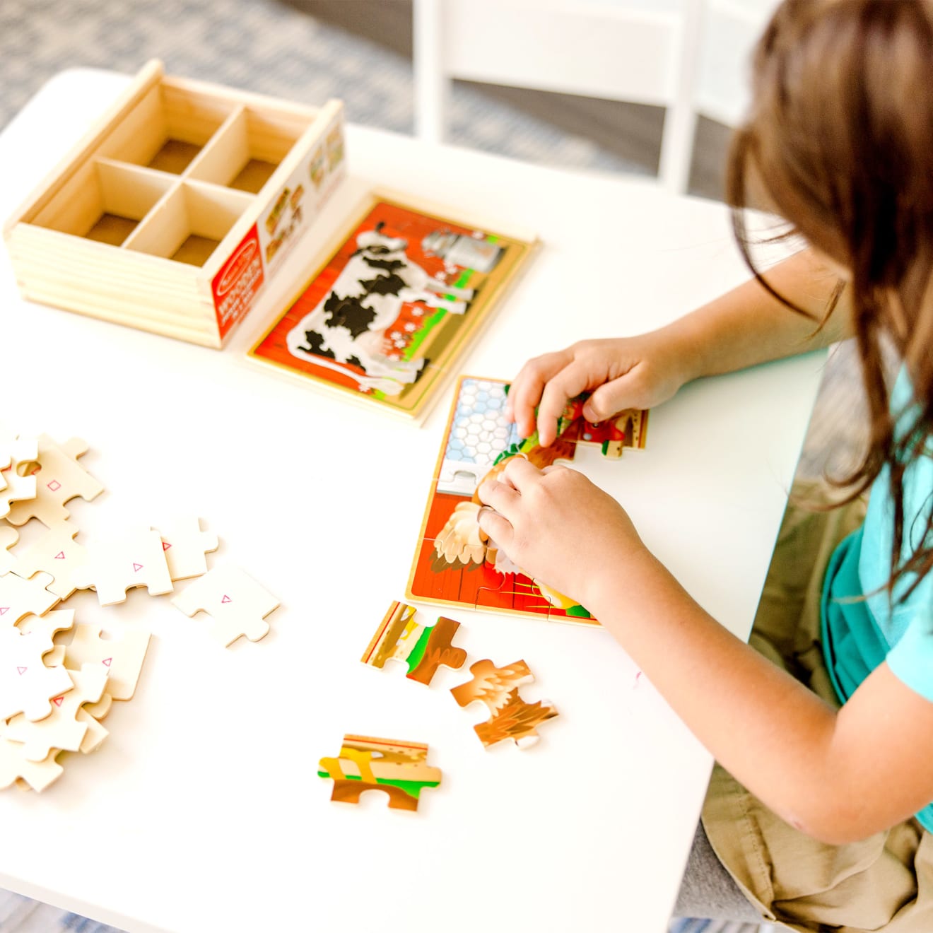 Melissa & Doug Farm Animals Jigsaw Puzzles In A Box