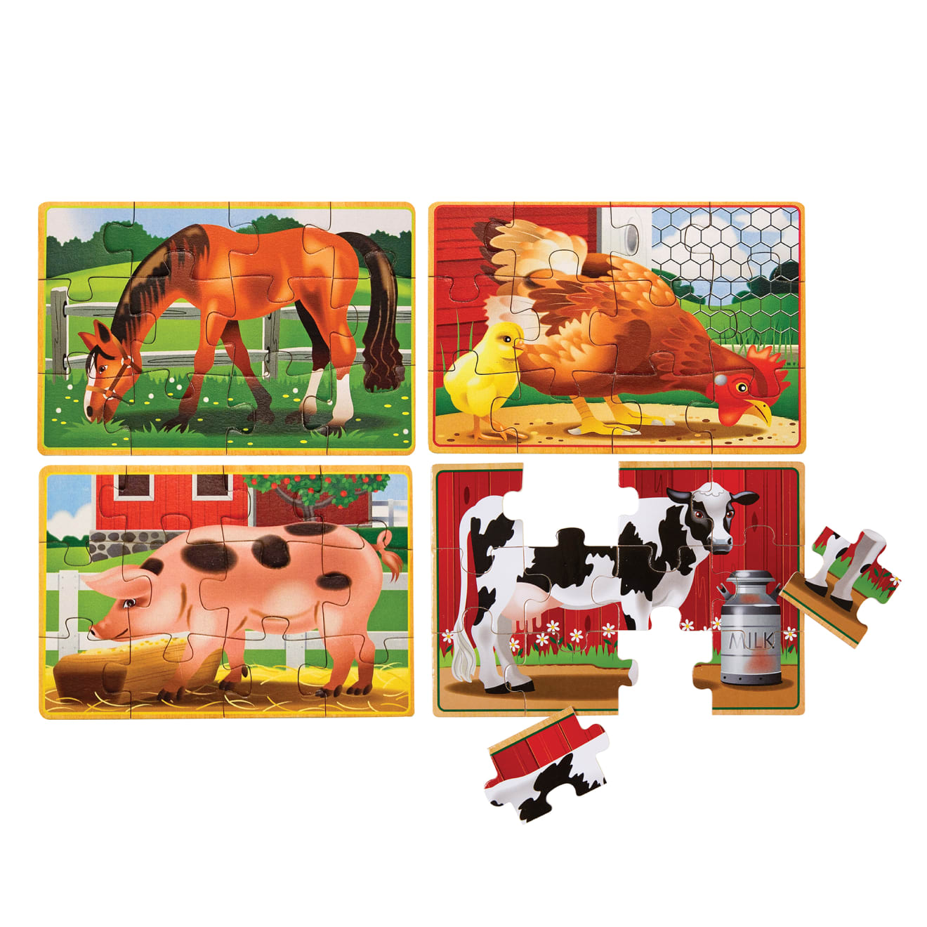 Melissa & Doug Farm Animals Jigsaw Puzzles In A Box