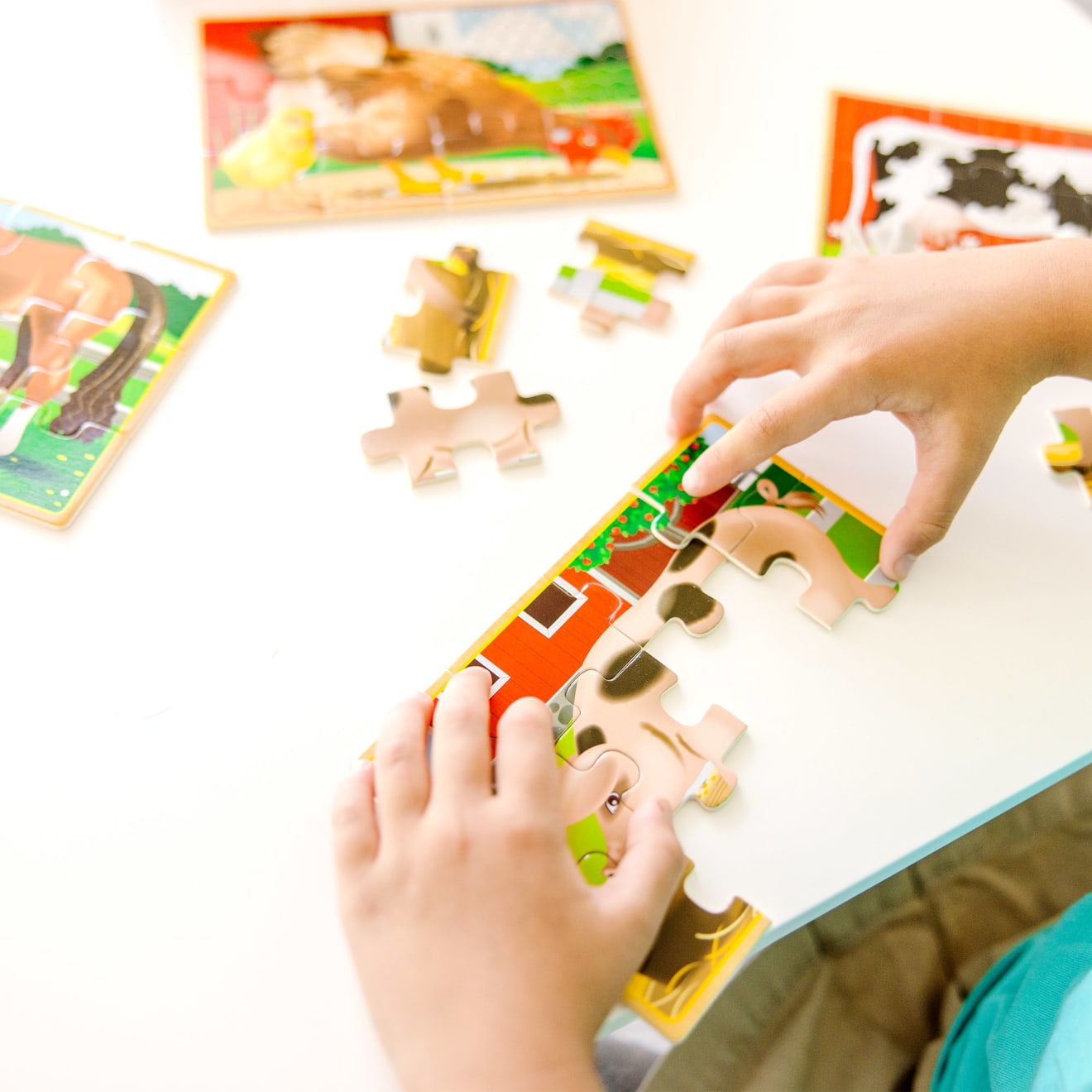 Melissa & Doug Farm Animals Jigsaw Puzzles In A Box