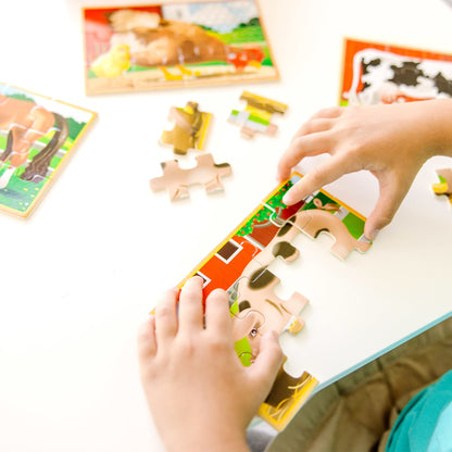 Melissa & Doug Farm Animals Jigsaw Puzzles In A Box