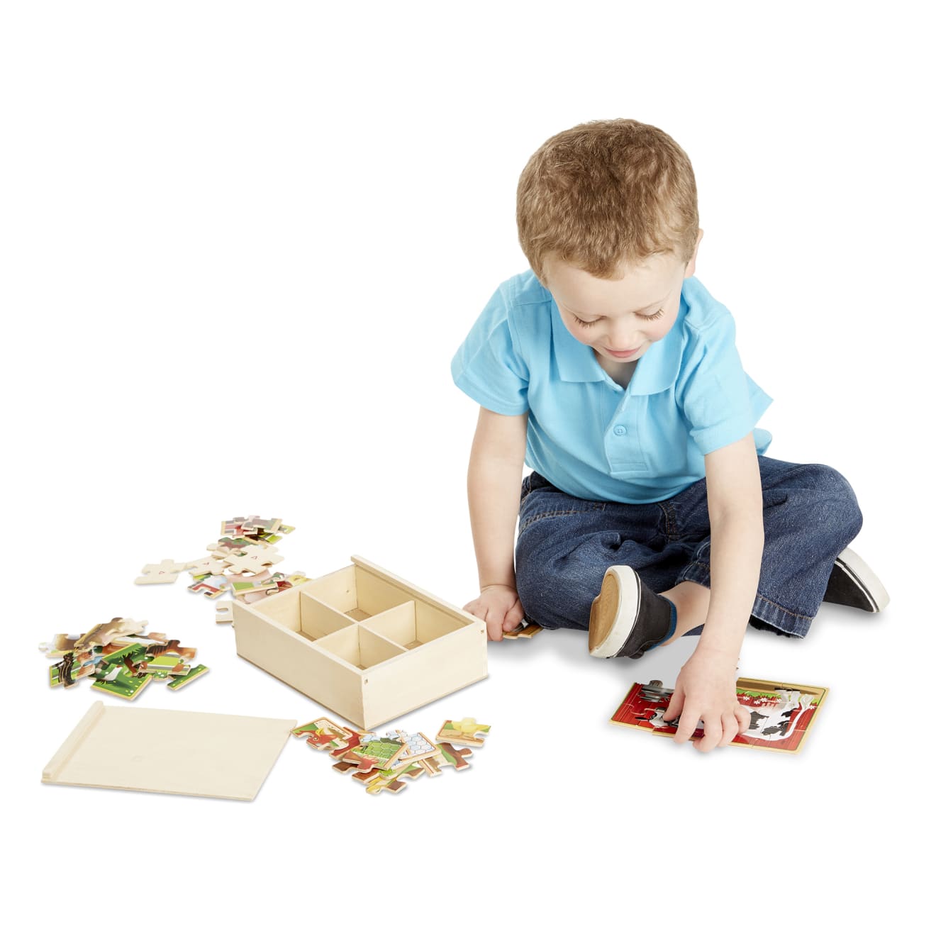 Melissa & Doug Farm Animals Jigsaw Puzzles In A Box
