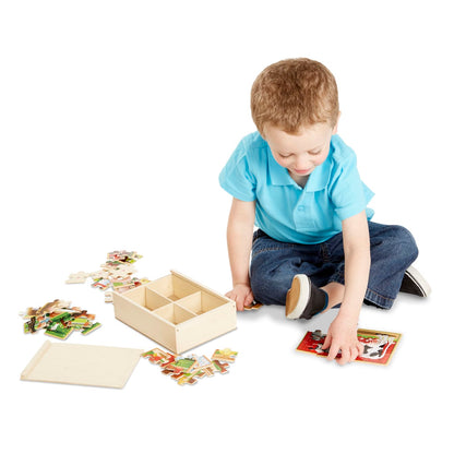 Melissa & Doug Farm Animals Jigsaw Puzzles In A Box