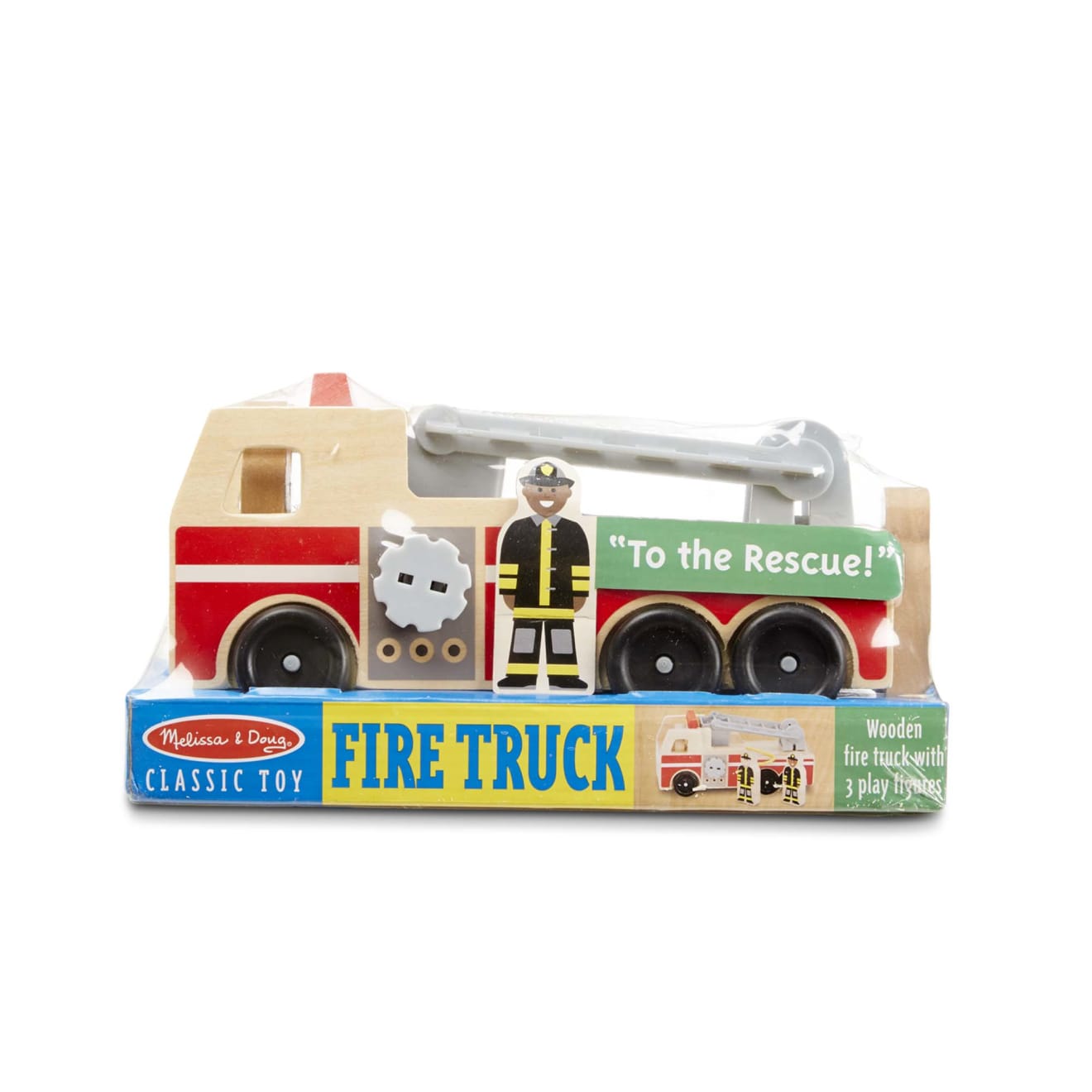 Melissa & Doug Classic Wooden Fire Truck Play Set