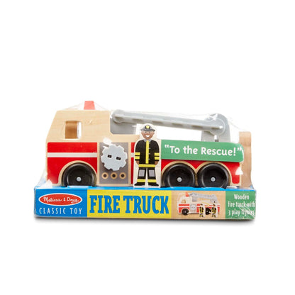Melissa & Doug Classic Wooden Fire Truck Play Set