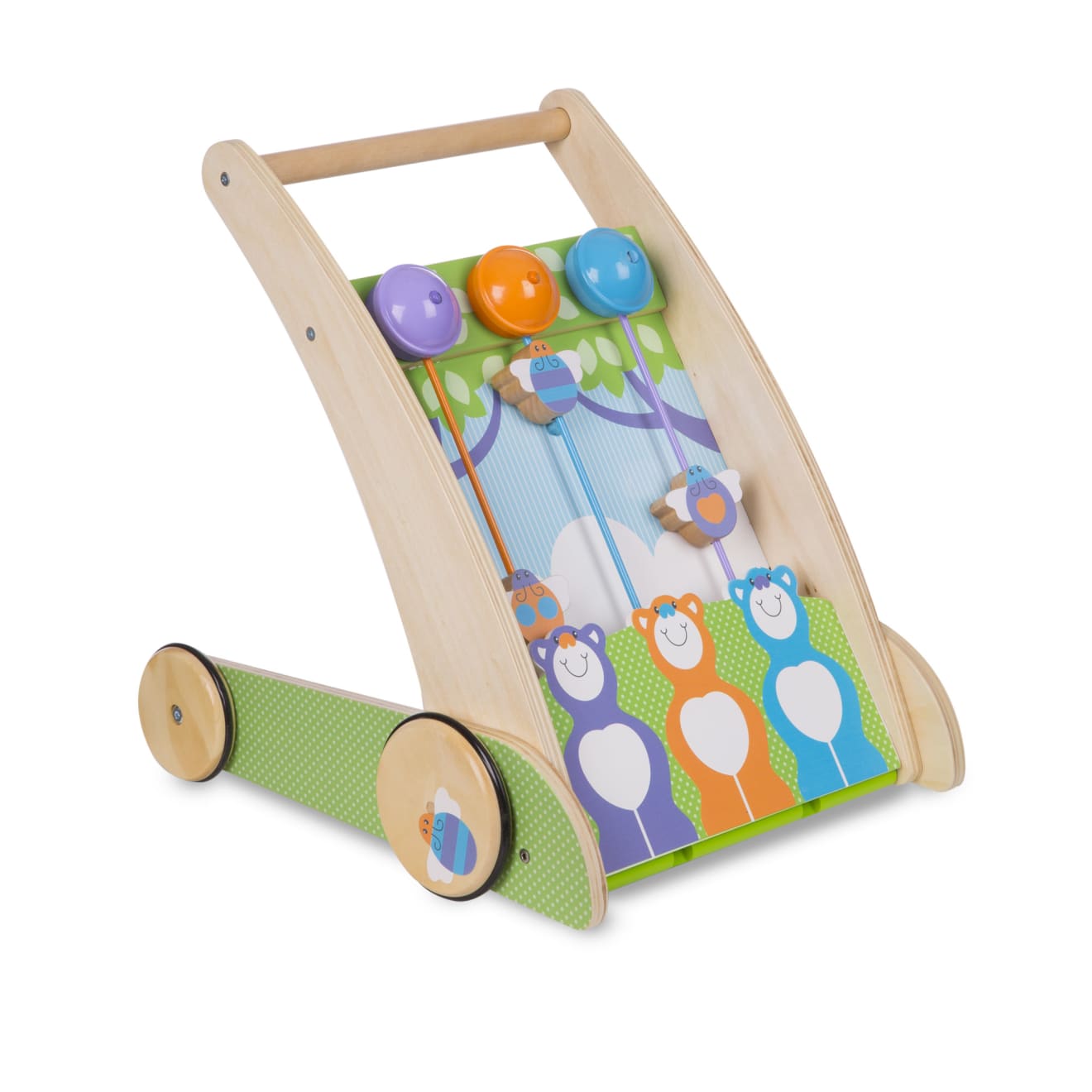 Melissa & Doug First Play Wooden Ring And Ding Forest Friends Push Toy