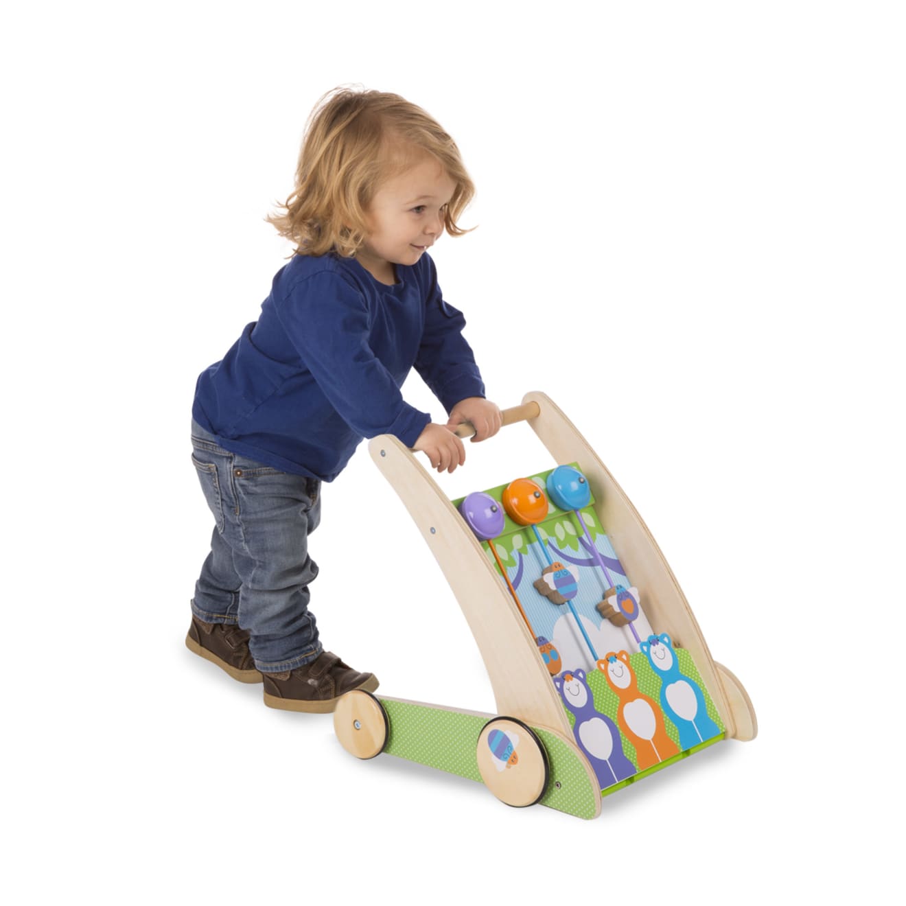 Melissa & Doug First Play Wooden Ring And Ding Forest Friends Push Toy
