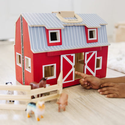 Melissa & Doug Wooden Fold & Go Barn
