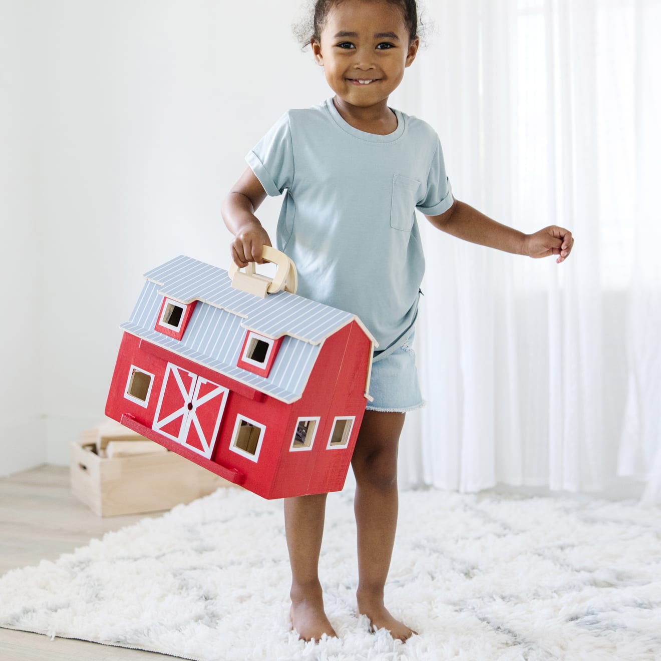 Melissa & Doug Wooden Fold & Go Barn