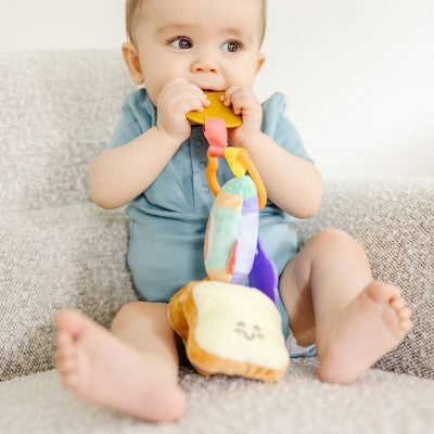  Melissa & Doug Multi-Sensory Take-Along Clip-On Infant Toy 2pk (PB&J And Bubble Tea)
