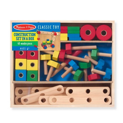  Melissa & Doug Wooden Construction Building Set In A Box (48pc)