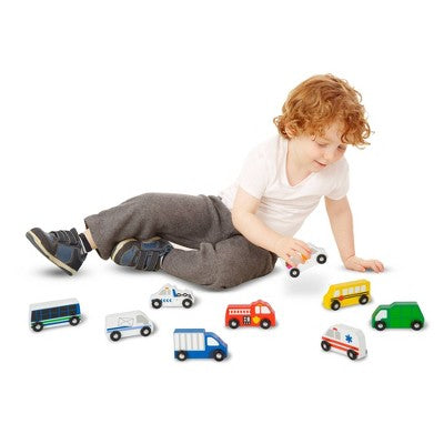  Melissa & Doug Wooden Town Vehicles Set