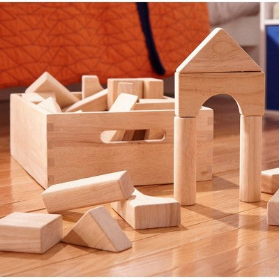  Melissa & Doug Standard Unit Solid-Wood Building Blocks With Wooden Storage Tray (60pc)